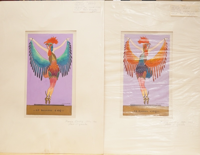 Jean Marie Pierre Henri de Lambertye (aka Maurice Berty) (1884-1946), Two costume designs, each signed lower right, pair of gouaches, mounted, unframed, 28 x 17cm